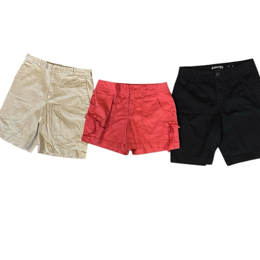 3 short bundle, Ralph Lauren Sport, Faded Glory stretchy material, St John’s Bay